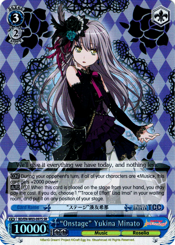 BD/EN-W03-097S "Onstage" Yukina Minato (Foil) - Bang Dream Girls Band Party! MULTI LIVE English Weiss Schwarz Trading Card Game