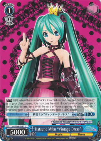 PD/S29-E097 Hatsune Miku "Vintage Dress" - Hatsune Miku: Project DIVA F 2nd English Weiss Schwarz Trading Card Game