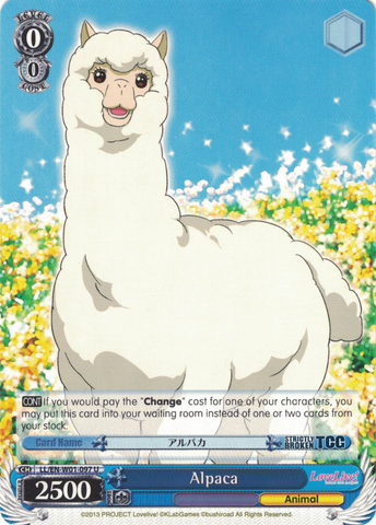 LL/EN-W01-097 Alpaca - Love Live! DX English Weiss Schwarz Trading Card Game