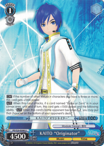 PD/S29-E098 KAITO "Originator" - Hatsune Miku: Project DIVA F 2nd English Weiss Schwarz Trading Card Game