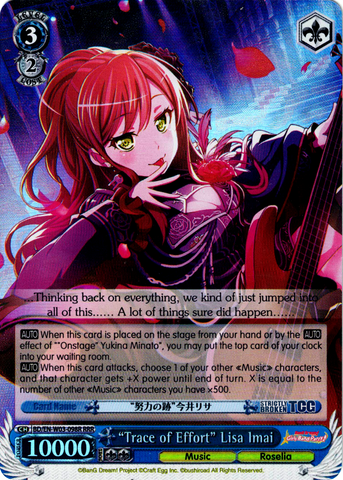 BD/EN-W03-098R "Trace of Effort" Lisa Imai (Foil) - Bang Dream Girls Band Party! MULTI LIVE English Weiss Schwarz Trading Card Game