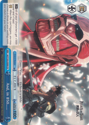 AOT/S35-E099 And, in 850…… - Attack On Titan Vol.1 English Weiss Schwarz Trading Card Game