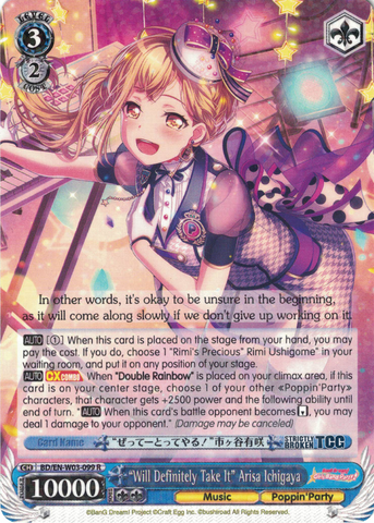 BD/EN-W03-099 "Will Definitely Take It" Arisa Ichigaya - Bang Dream Girls Band Party! MULTI LIVE English Weiss Schwarz Trading Card Game