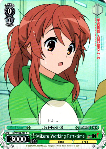 SY/WE09-E09 Mikuru Working Part-time (Foil) - The Melancholy of Haruhi Suzumiya Extra Booster English Weiss Schwarz Trading Card Game