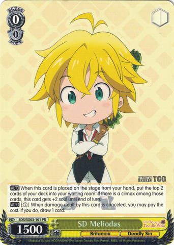 SDS/SX03-101 SD Meliodas - The Seven Deadly Sins English Weiss Schwarz Trading Card Game