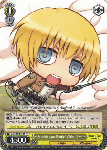 AOT/S50-E101 "Mischievous Battle" Chimi Armin - Attack On Titan Vol.2 English Weiss Schwarz Trading Card Game