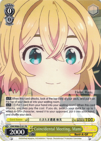 KNK/W86-E101 Coincidental Meeting, Mami - Rent-A-Girlfriend Weiss Schwarz English Trading Card Game