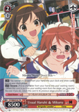 SY/W08-E101 Usual Haruhi & Mikuru - The Melancholy of Haruhi Suzumiya English Weiss Schwarz Trading Card Game