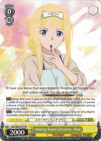 SAO/S80-E101 Making Sweet Desserts, Alice - Sword Art Online -Alicization- Vol. 2 English Weiss Schwarz Trading Card Game