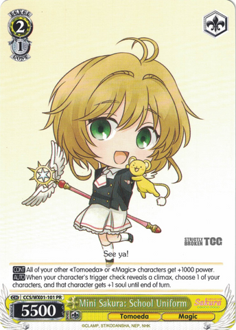 CCS/WX01-101 Mini Sakura: School Uniform - Cardcaptor Sakura English Weiss Schwarz Trading Card Game