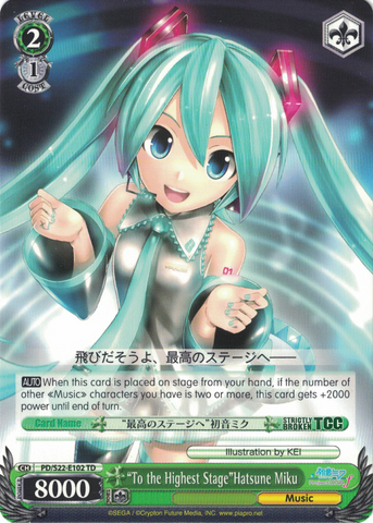 PD/S22-E102 "To the Highest Stage"Hatsune Miku - Hatsune Miku -Project DIVA- ƒ Trial Deck English Weiss Schwarz Trading Card Game