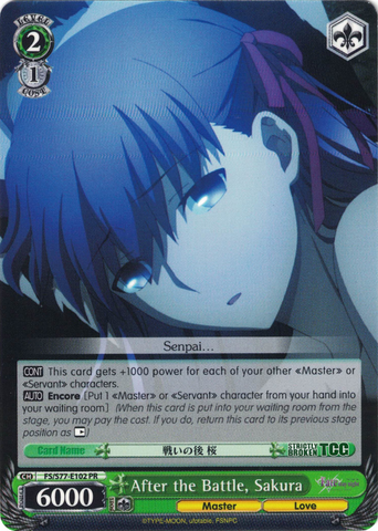 FS/S77-E102 After the Battle, Sakura - Fate/Stay Night Heaven's Feel Vol. 2 English Weiss Schwarz Trading Card Game