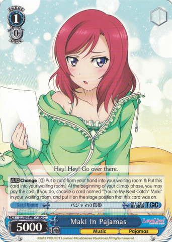 LL/EN-W01-102 Maki in Pajamas - Love Live! DX English Weiss Schwarz Trading Card Game