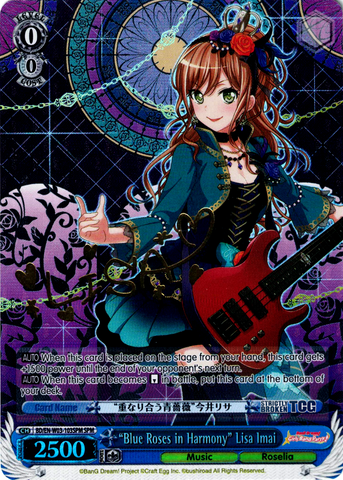 BD/EN-W03-103SPM "Blue Roses in Harmony" Lisa Imai (Foil) - Bang Dream Girls Band Party! MULTI LIVE English Weiss Schwarz Trading Card Game