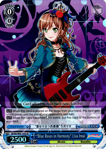 BD/EN-W03-103S "Blue Roses in Harmony" Lisa Imai (Foil) - Bang Dream Girls Band Party! MULTI LIVE English Weiss Schwarz Trading Card Game