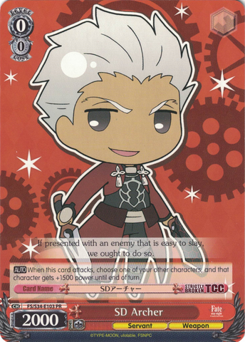FS/S34-E103 SD Archer - Fate/Stay Night Unlimited Bladeworks Vol.1 English Weiss Schwarz Trading Card Game