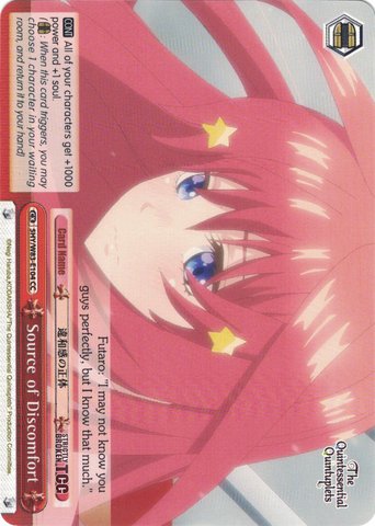 5HY/W83-E104 Source of Discomfort - The Quintessential Quintuplets English Weiss Schwarz Trading Card Game