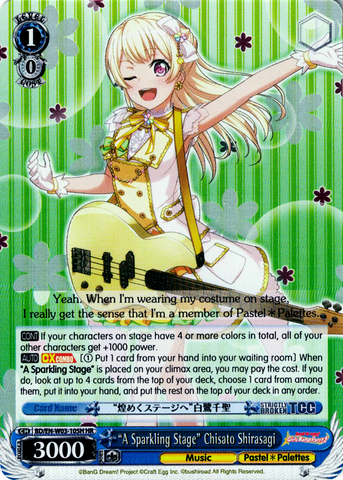 BD/EN-W03-105H "A Sparkling Stage" Chisato Shirasagi (Foil) - Bang Dream Girls Band Party! MULTI LIVE English Weiss Schwarz Trading Card Game