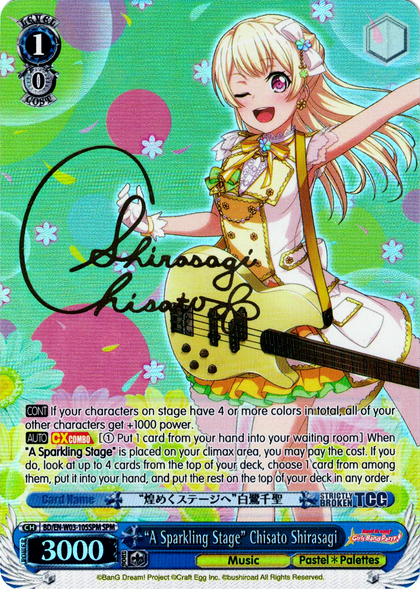 BD/EN-W03-105SPM "A Sparkling Stage" Chisato Shirasag (Foil) - Bang Dream Girls Band Party! MULTI LIVE English Weiss Schwarz Trading Card Game
