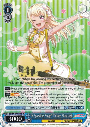 BD/EN-W03-105 "A Sparkling Stage" Chisato Shirasagi - Bang Dream Girls Band Party! MULTI LIVE English Weiss Schwarz Trading Card Game