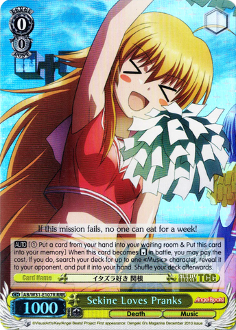 AB/W31-E107R Sekine Loves Pranks (Foil) - Angel Beats! Re:Edit English Weiss Schwarz Trading Card Game