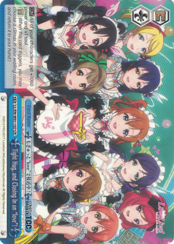 LL/EN-W01-107 Tight Hug, and Closing In on "love"! - Love Live! DX English Weiss Schwarz Trading Card Game
