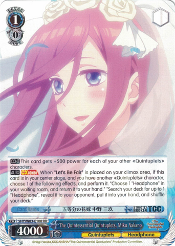 5HY/W83-E108 The Quintessential Quintuplets, Miku Nakano - The Quintessential Quintuplets English Weiss Schwarz Trading Card Game