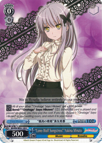 BD/EN-W03-109 "Lone-Wolf Songstress" Yukina Minato - Bang Dream Girls Band Party! MULTI LIVE English Weiss Schwarz Trading Card Game