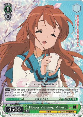 SY/WE09-E10 Flower Viewing, Mikuru - The Melancholy of Haruhi Suzumiya Extra Booster English Weiss Schwarz Trading Card Game