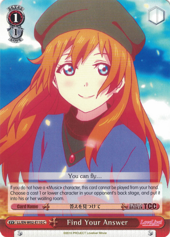 LL/EN-W02-E110 Find Your Answer - Love Live! DX Vol.2 English Weiss Schwarz Trading Card Game