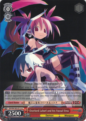 DG/EN-S03-E112 Overlord Laharl and his Vassal Etna - Disgaea English Weiss Schwarz Trading Card Game