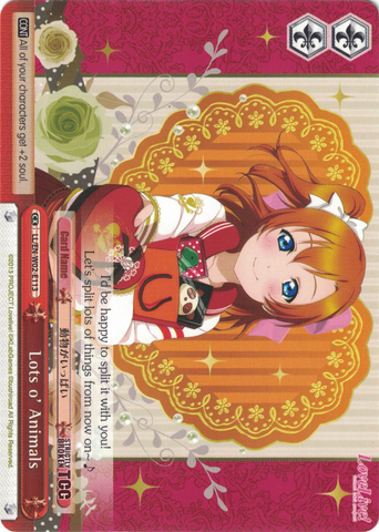 LL/EN-W02-E113 Lots o' Animals - Love Live! DX Vol.2 English Weiss Schwarz Trading Card Game