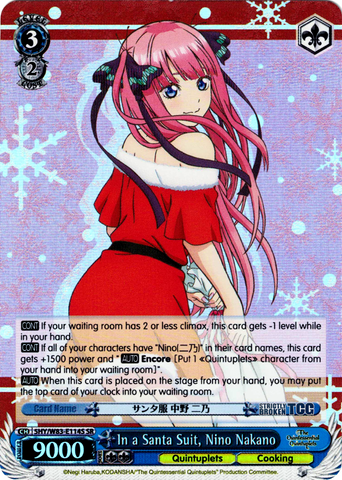 5HY/W83-E114S In a Santa Suit, Nino Nakano (Foil) - The Quintessential Quintuplets English Weiss Schwarz Trading Card Game