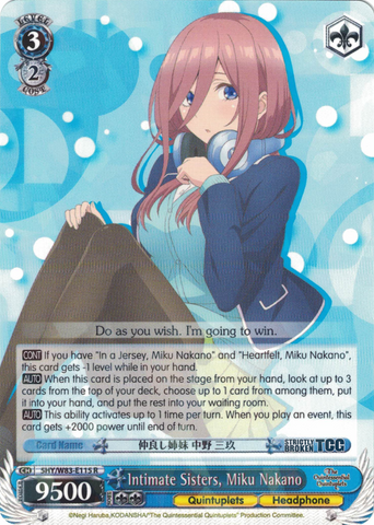 5HY/W83-E115 Intimate Sisters, Miku Nakano - The Quintessential Quintuplets English Weiss Schwarz Trading Card Game
