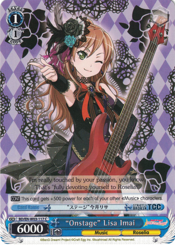 BD/EN-W03-117 "Onstage" Lisa Imai - Bang Dream Girls Band Party! MULTI LIVE English Weiss Schwarz Trading Card Game