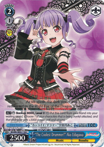 BD/EN-W03-118 "The Coolest Drummer!" Ako Udagawa - Bang Dream Girls Band Party! MULTI LIVE English Weiss Schwarz Trading Card Game