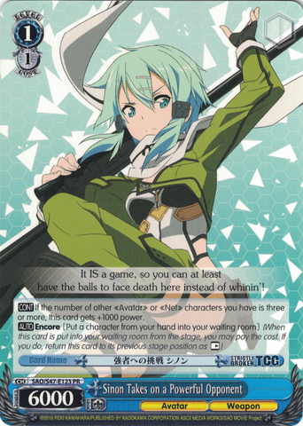 SAO/S47-E123 Sinon Takes on a Powerful Opponent - Sword Art Online Re: Edit English Weiss Schwarz Trading Card Game