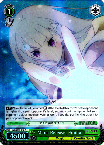 RZ/SE35-E12 Mana Release, Emilia (Foil) - Re:ZERO -Starting Life in Another World- The Frozen Bond English Weiss Schwarz Trading Card Game