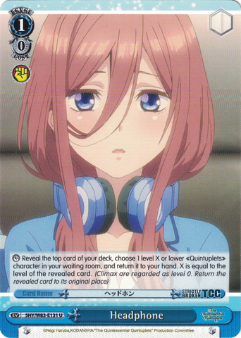 5HY/W83-E131 Headphone - The Quintessential Quintuplets English Weiss Schwarz Trading Card Game