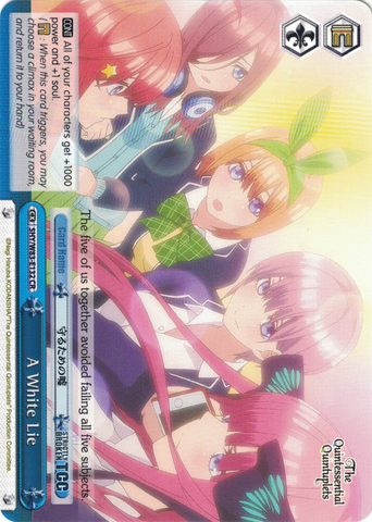 5HY/W83-E132 A White Lie - The Quintessential Quintuplets English Weiss Schwarz Trading Card Game