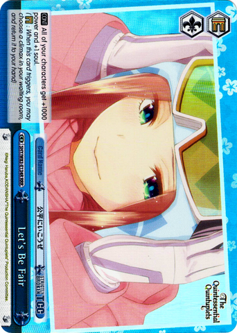 5HY/W83-E134R Let's Be Fair (Foil) - The Quintessential Quintuplets English Weiss Schwarz Trading Card Game