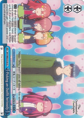 5HY/W83-E135 Picking an Outfit Seriously - The Quintessential Quintuplets English Weiss Schwarz Trading Card Game