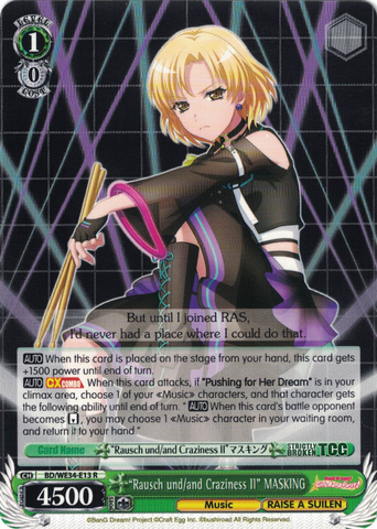 BD/WE34-E13 "Rausch und/and Craziness II" MASKING - Bang Dream! Morfonica X Raise A Suilen Extra Booster Weiss Schwarz English Trading Card Game