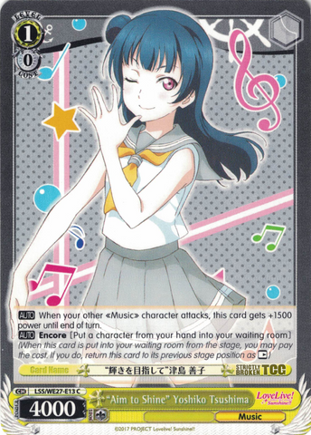 LSS/WE27-E13 "Aim to Shine" Yoshiko Tsushima - Love Live! Sunshine!! Extra Booster English Weiss Schwarz Trading Card Game