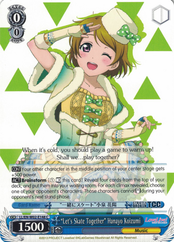 LL/EN-W02-E148 “Let's Skate Together” Hanayo Koizumi - Love Live! DX Vol.2 English Weiss Schwarz Trading Card Game