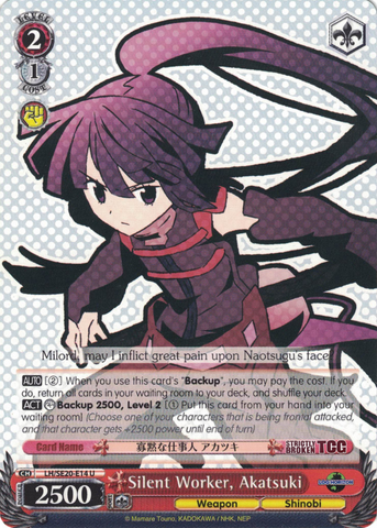 LH/SE20-E14 Silent Worker, Akatsuki - LOG HORIZON Extra Booster English Weiss Schwarz Trading Card Game