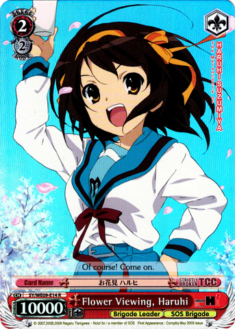 SY/WE09-E14 Flower Viewing, Haruhi (Foil) - The Melancholy of Haruhi Suzumiya Extra Booster English Weiss Schwarz Trading Card Game