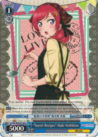 LL/EN-W02-E154 “Secret Recipes” Maki Nishikino - Love Live! DX Vol.2 English Weiss Schwarz Trading Card Game
