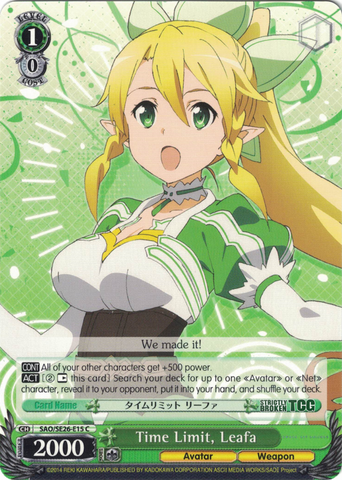 SAO/SE26-E15 Time Limit, Leafa - Sword Art Online Ⅱ Vol.2 Extra Booster English Weiss Schwarz Trading Card Game