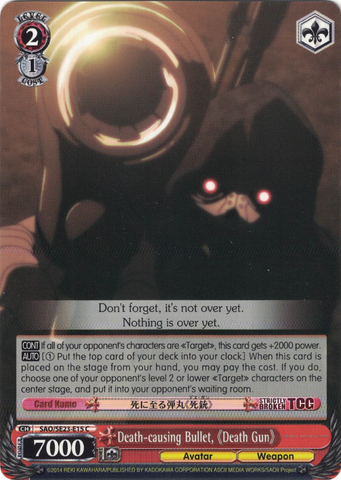 SAO/SE23-E15 Death-causing Bullet, 《Death Gun》- Sword Art Online II Extra Booster English Weiss Schwarz Trading Card Game